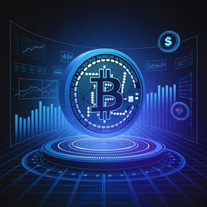 Bitcoin Price Prediction graphic showing upward trajectory