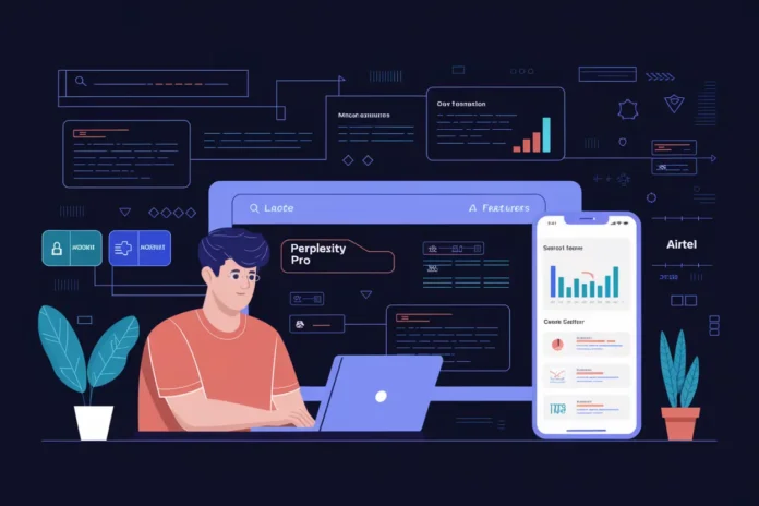Perplexity Pro by Airtel free AI-powered tool illustration