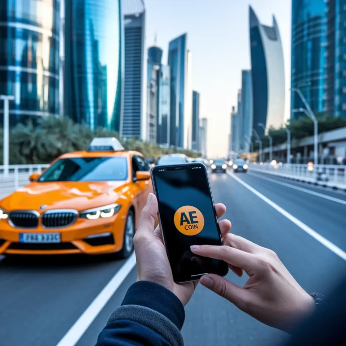 AE Coin for taxi payments digital wallet interface