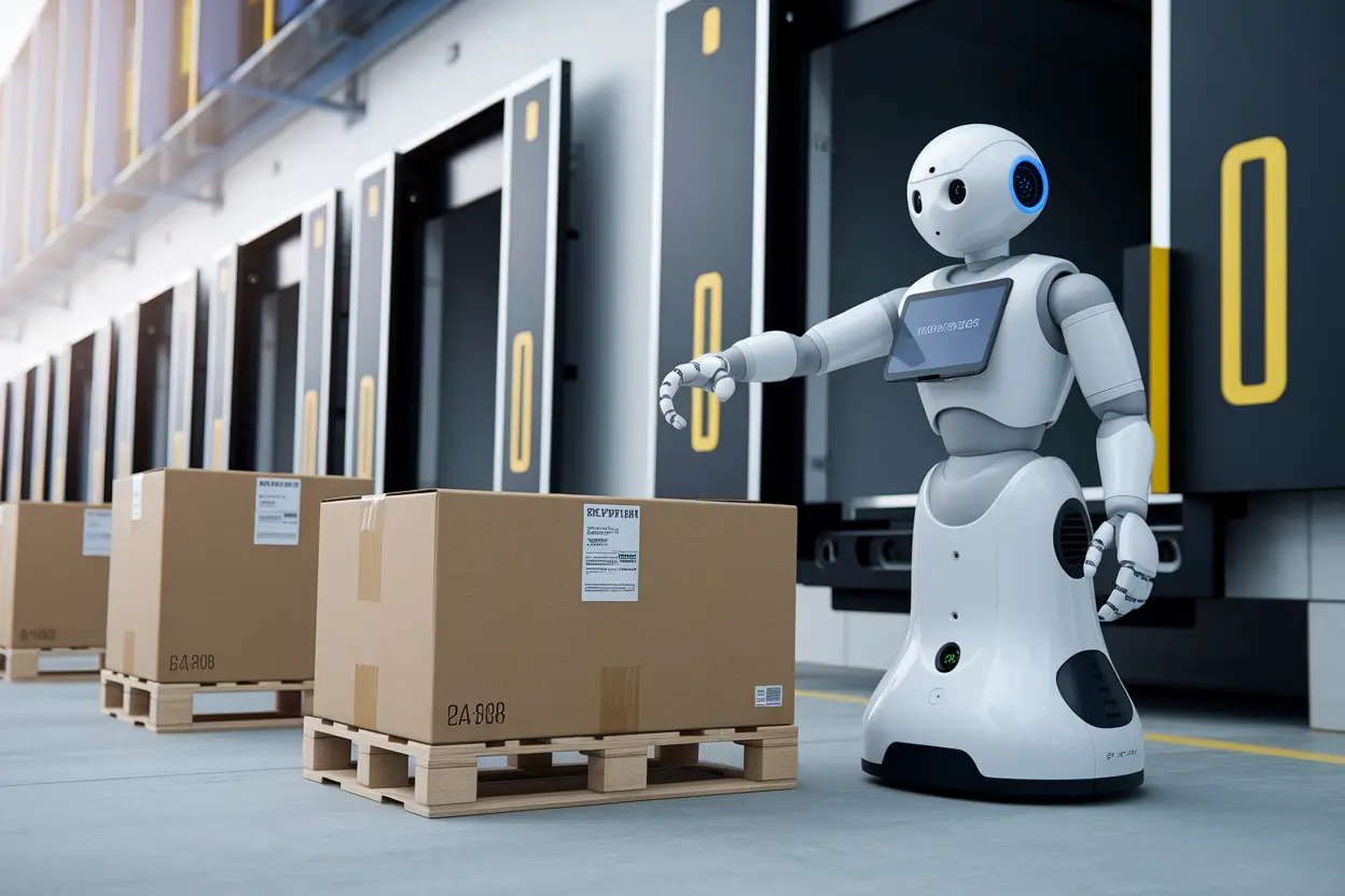 AI robots in loading docks automating unloading process