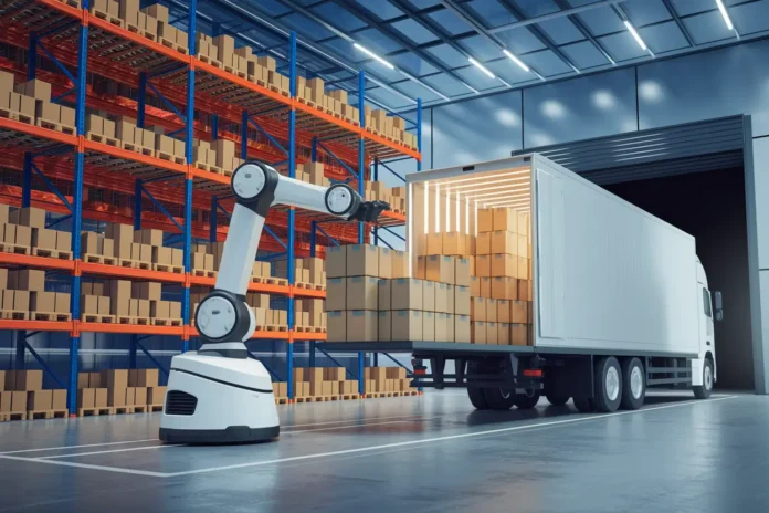 AI robots in loading docks automating unloading process
