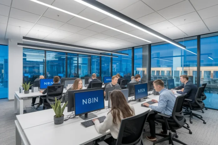 syr9fx3psnrmc0ct5y8s41c1yw Workflow showing n8n for Real Estate Automation connecting multiple tools