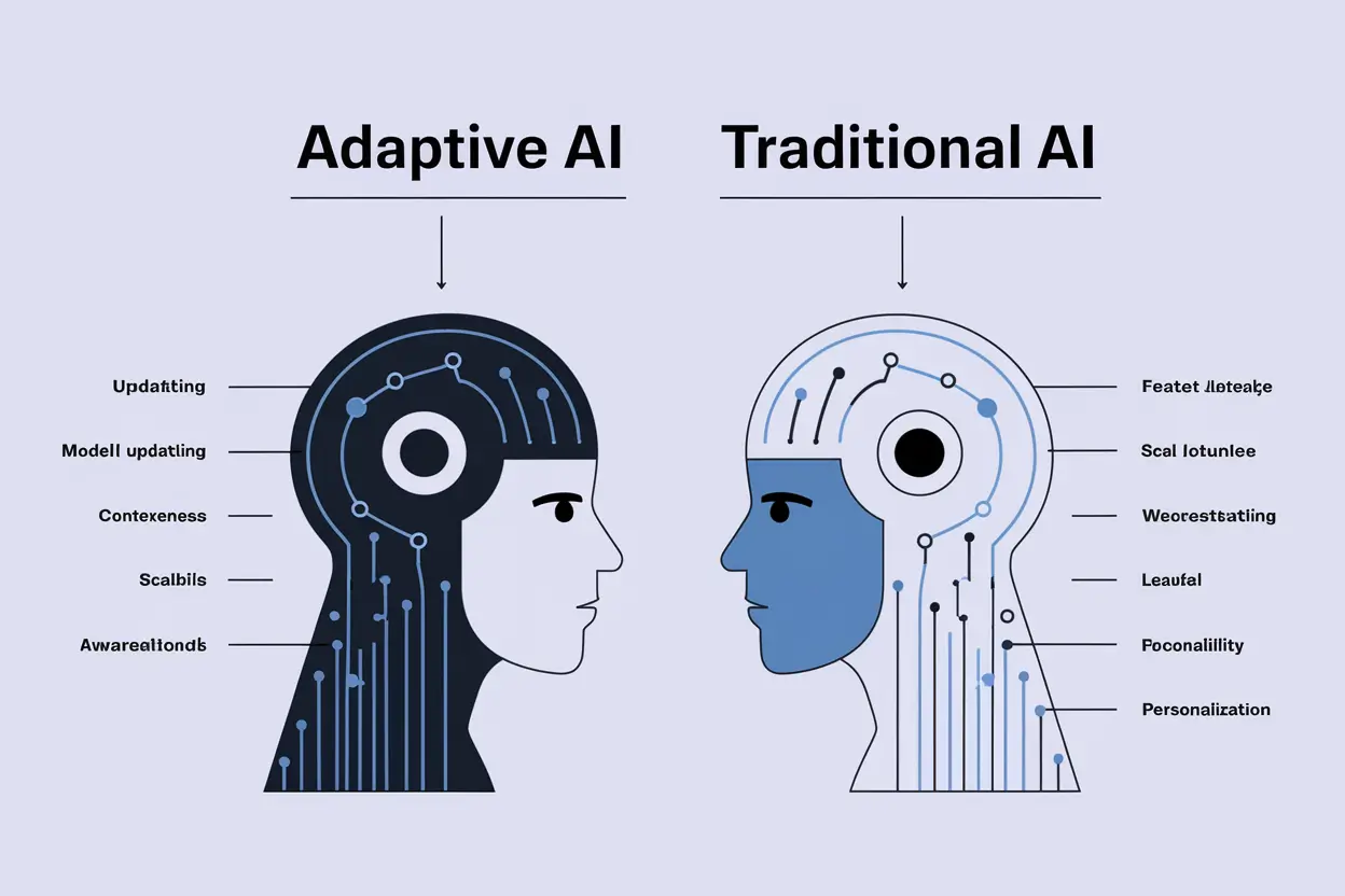 Visual representation of adaptive AI technology and learning systems