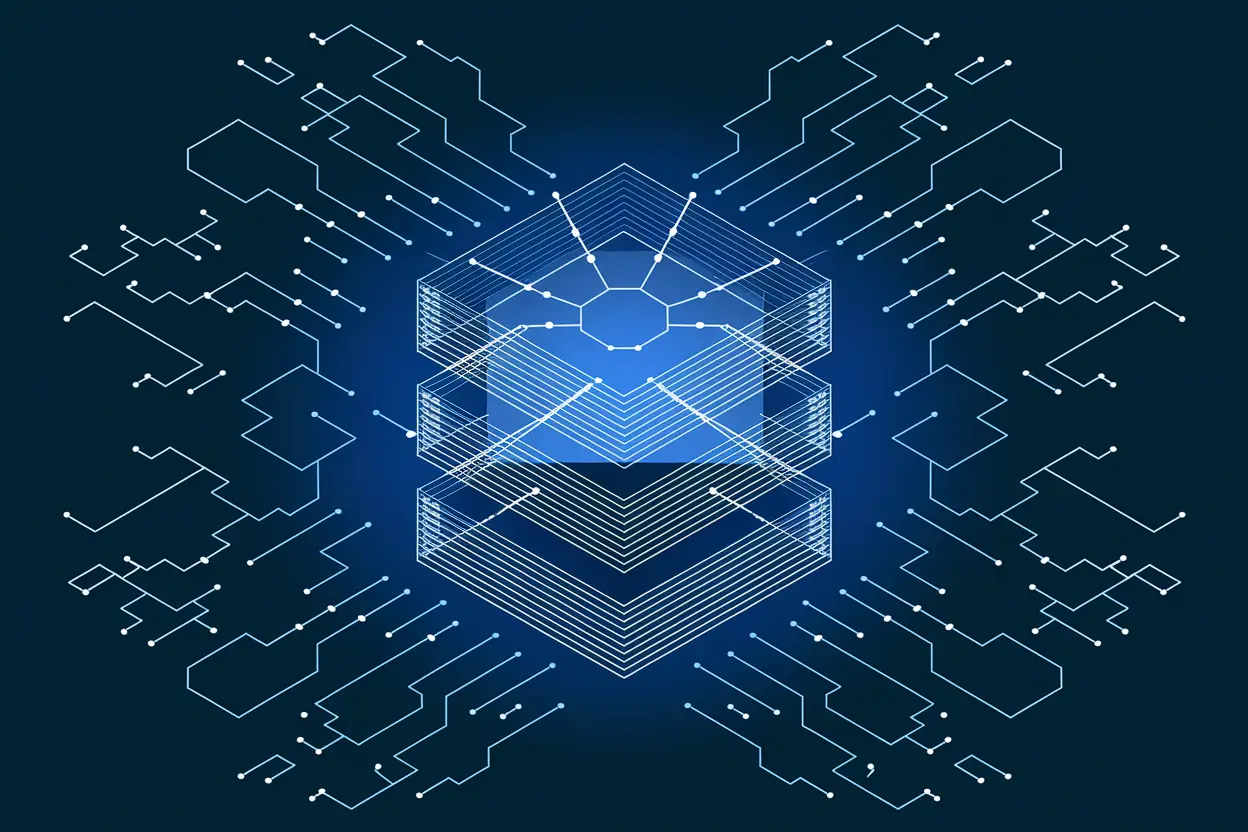 Illustration showcasing Artificial Intelligence in action across various industries