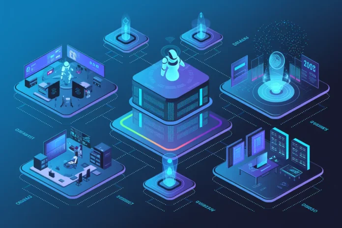 Illustration showing Top 10 AI Development Companies in the USA 2026 leading innovation in artificial intelligence