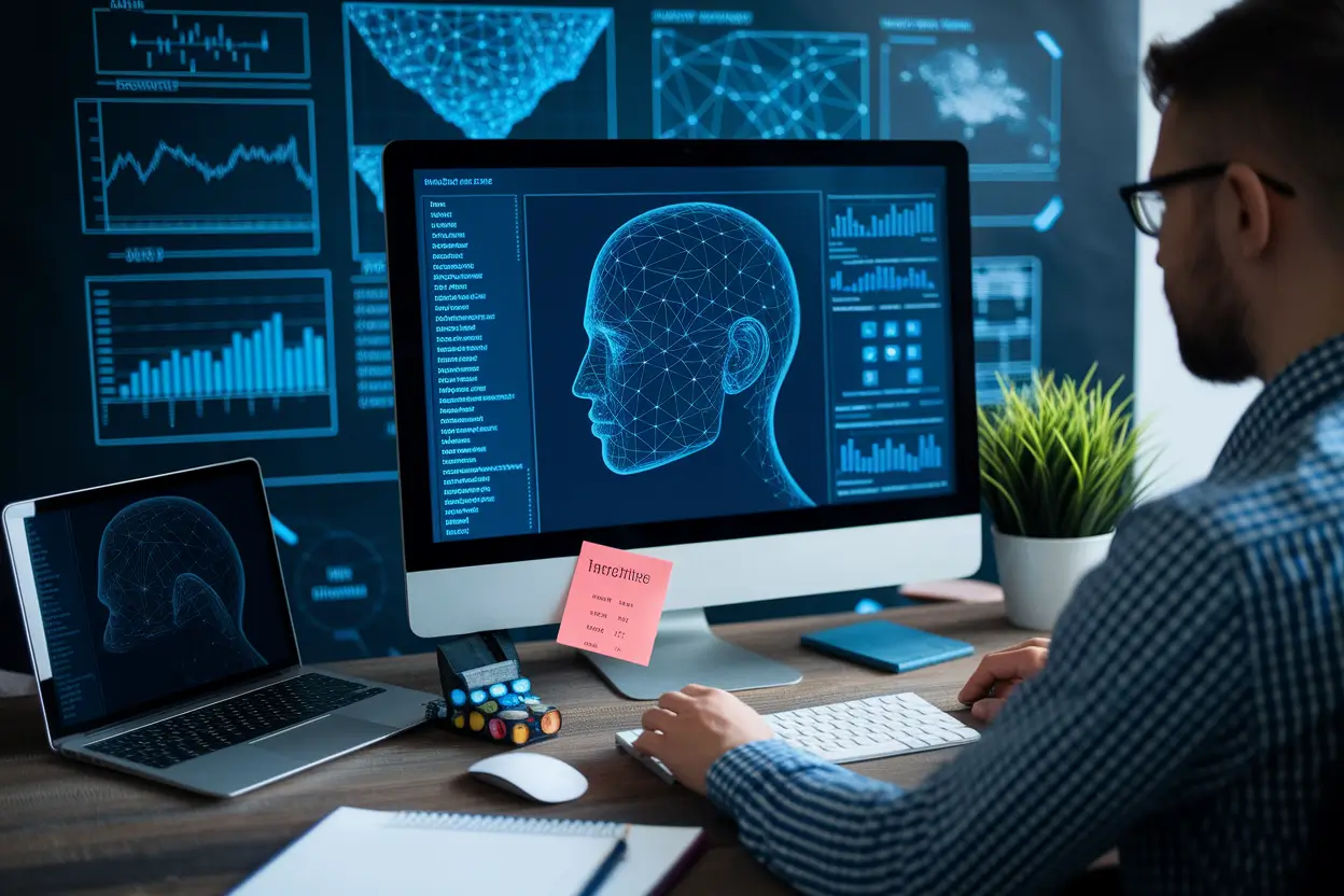 A Day in the Life of an AI Software Developer using AI algorithms and coding