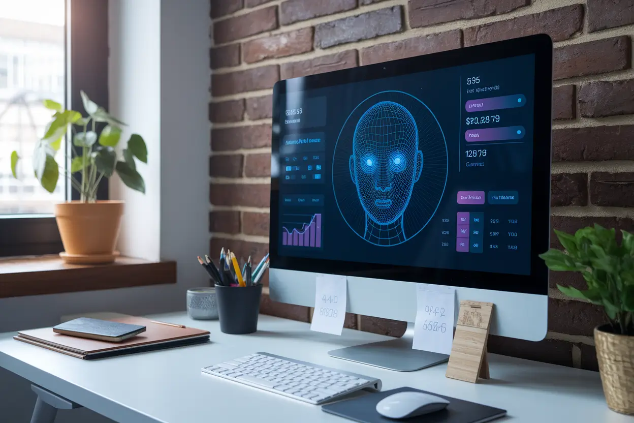 Illustration showing how can AI help businesses cut costs in 2026 across automation and analytics