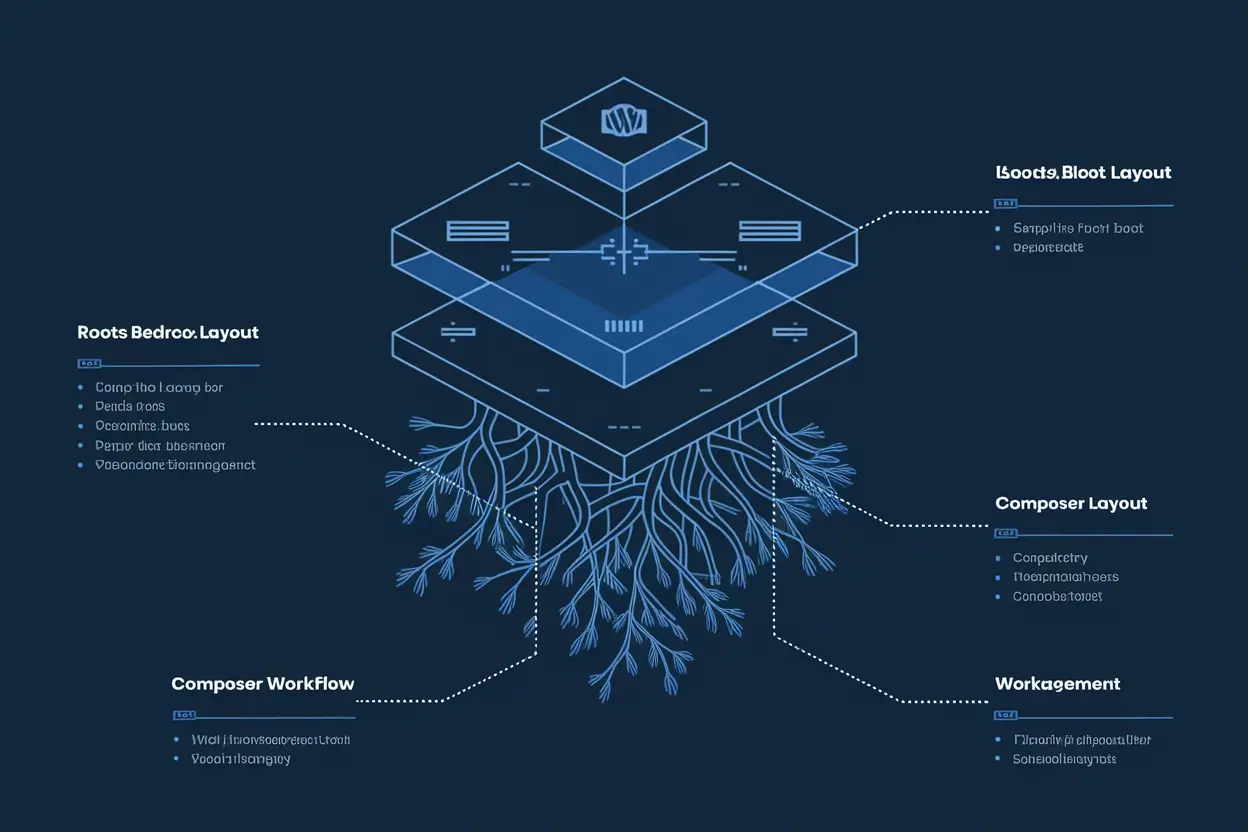Illustration showing A Modern Development Workflow with Roots & Composer for WordPress developers