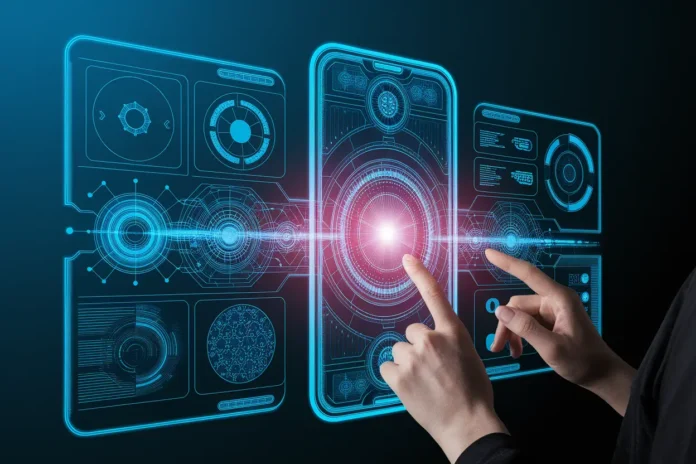 Illustration of AI Mobile App Development process showcasing integration of machine learning in mobile apps