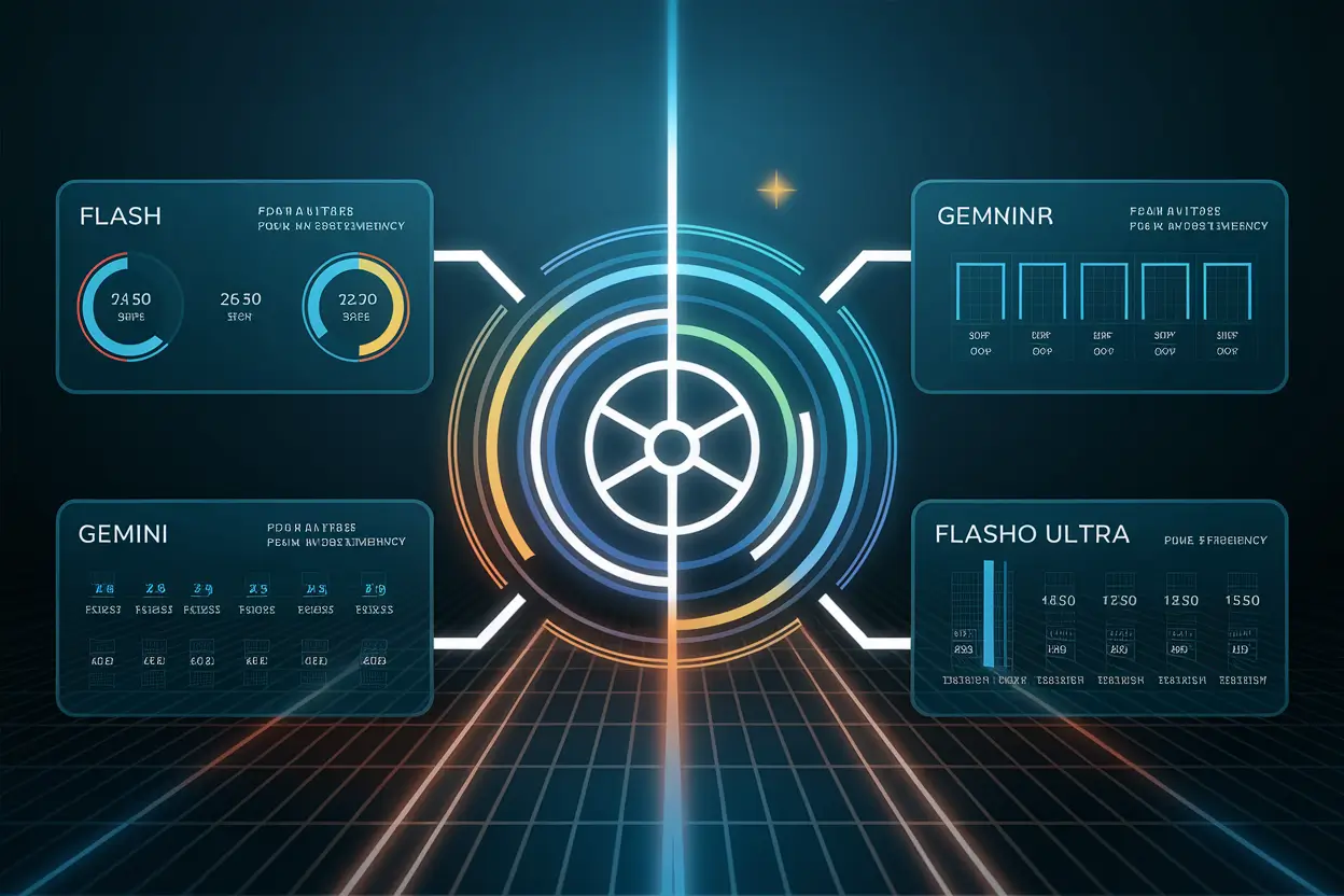 AI interface showing Google launches Gemini 3 Flash model processing data
