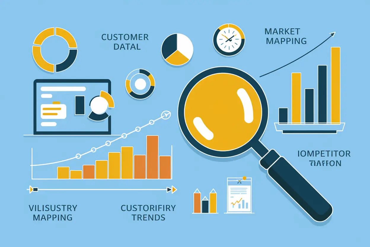 business plan diagram with goals and financial data