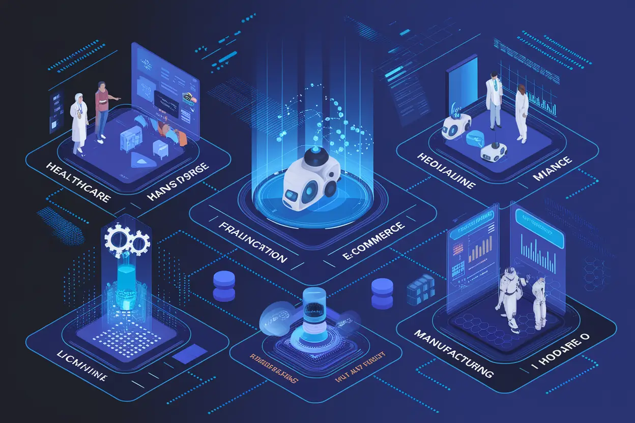 Infographic showing top Artificial Intelligence (AI) companies in India and their applications