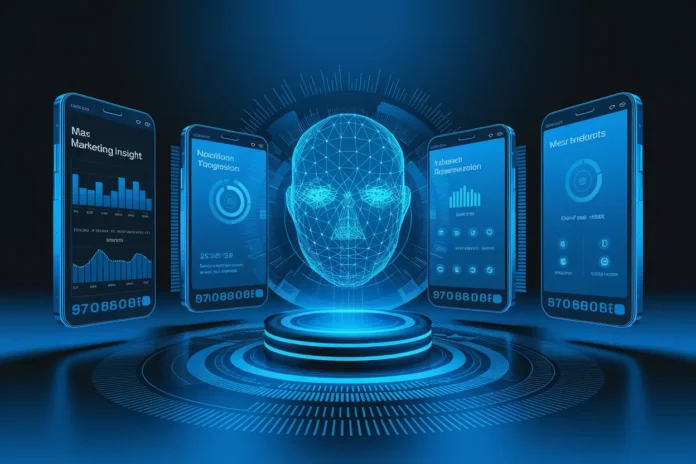 AI in Advertising For 2026 showing automated data-driven ad creation and targeting visuals