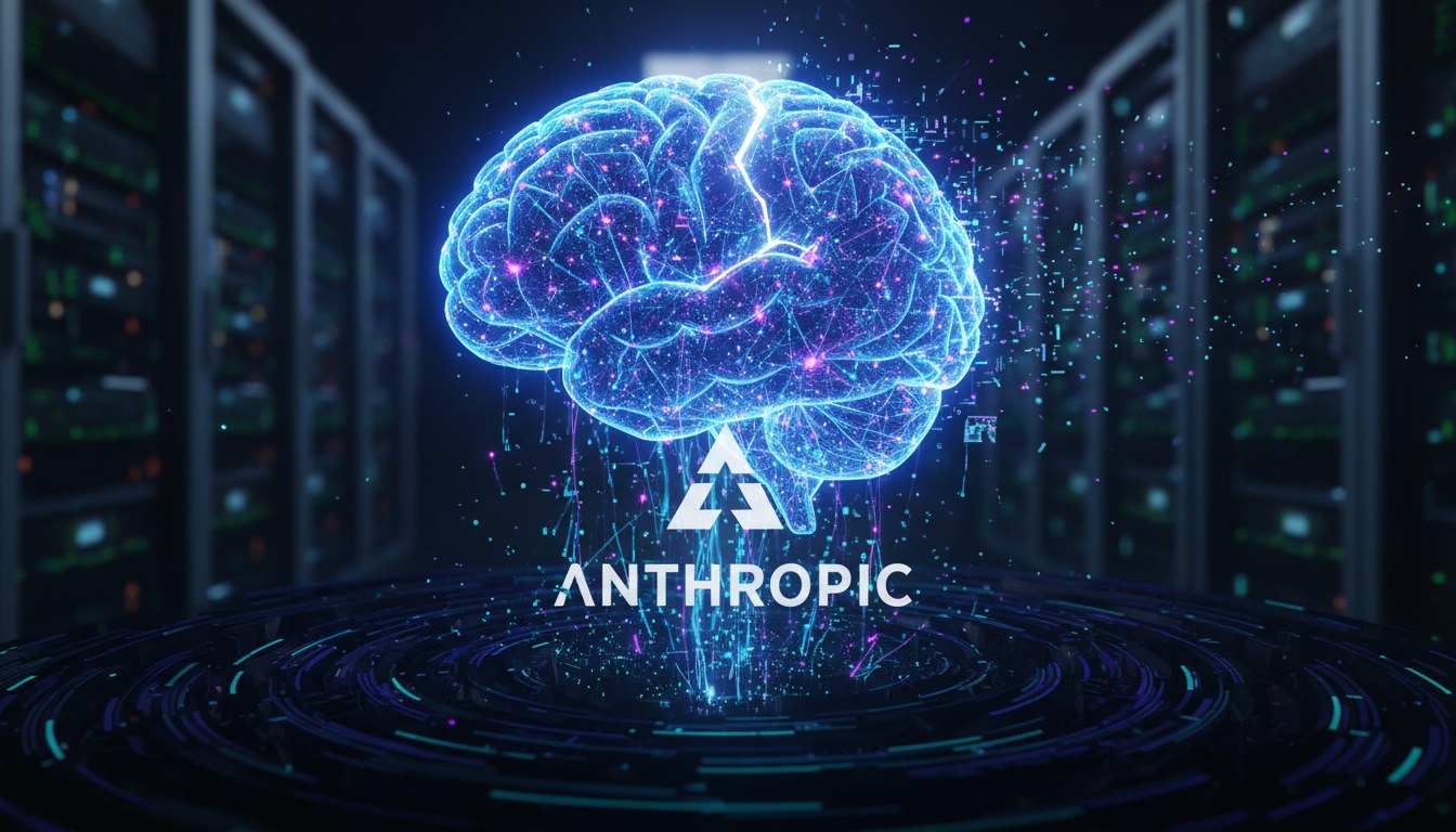 Illustration of the Anthropic secret model leak showing digital data security breach.