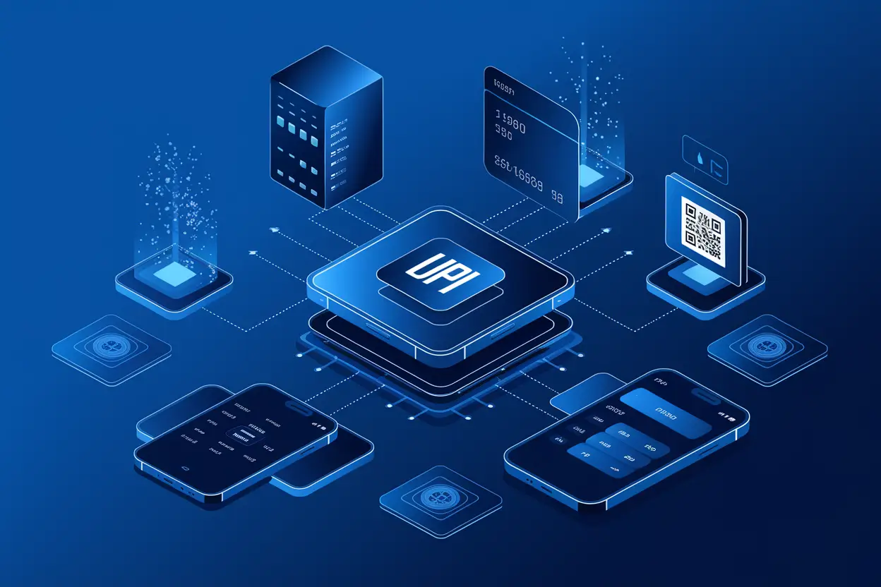 UPI & Digital Payments latest update 2026 illustration of digital transaction technology