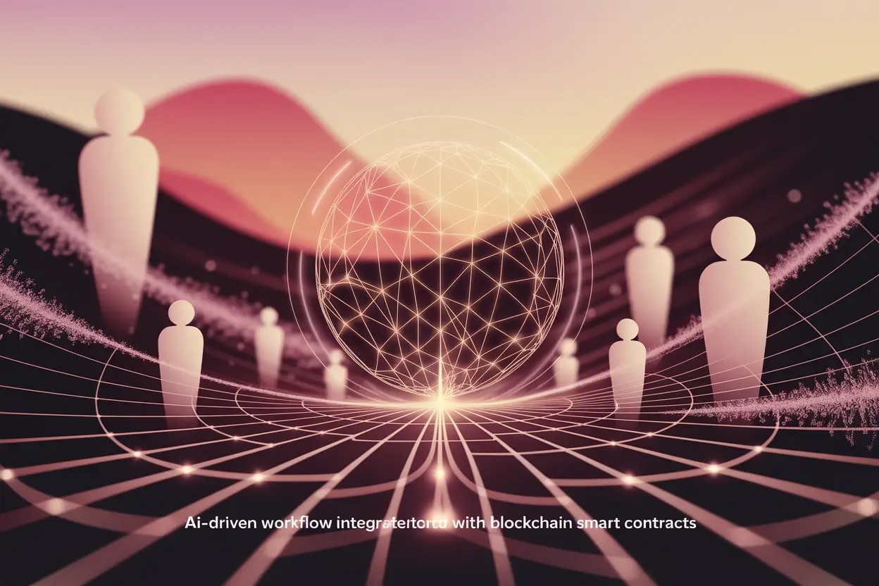 Future of Work AI Smart Contracts & Job Transformation concept illustration showing automation and decentralized systems