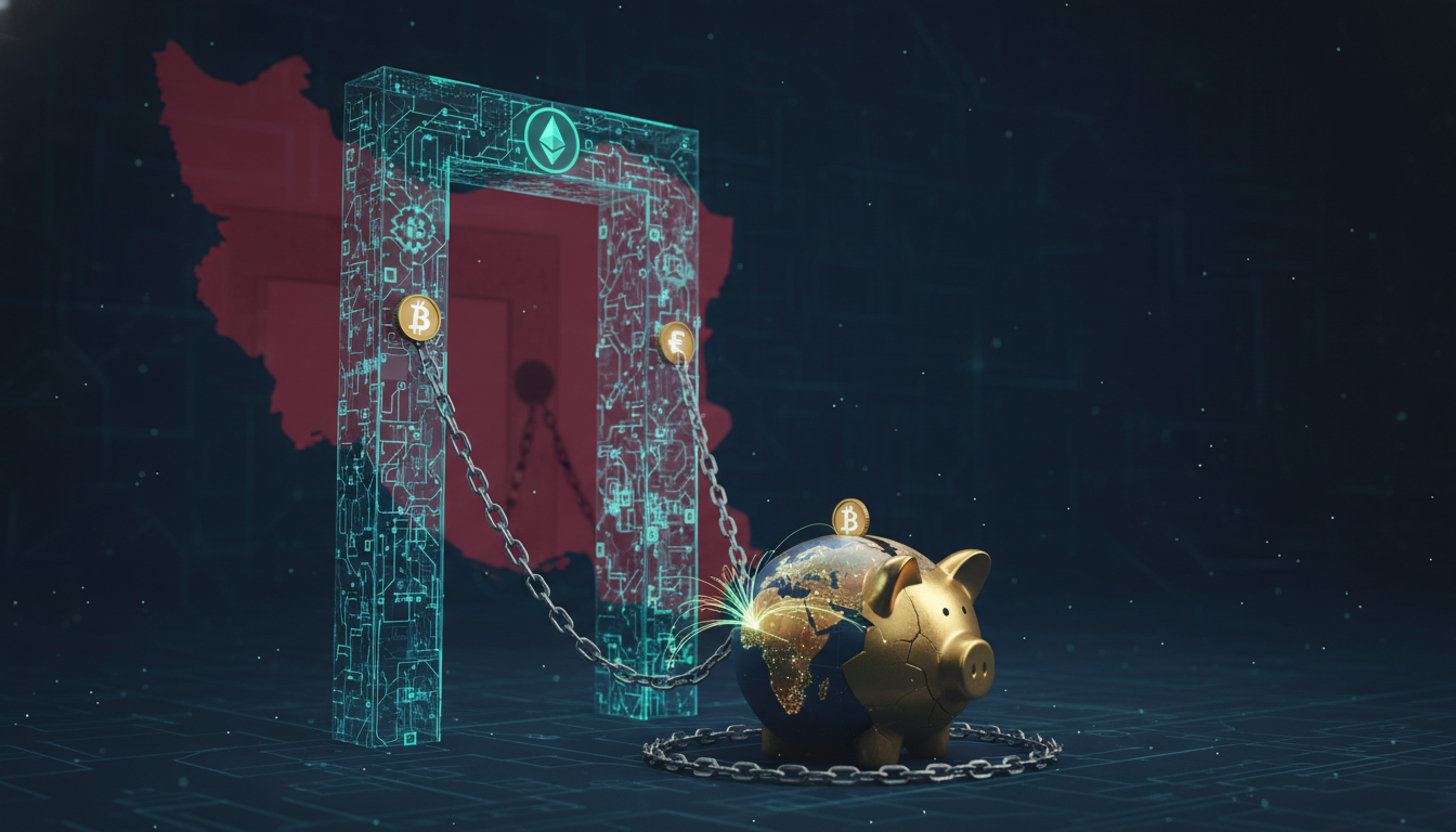 A massive oil tanker navigating the Strait of Hormuz, representing the rising economic threat of Iran crypto tolls on global energy markets.