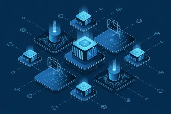 Illustration of Smart Contract Development Services and blockchain use cases