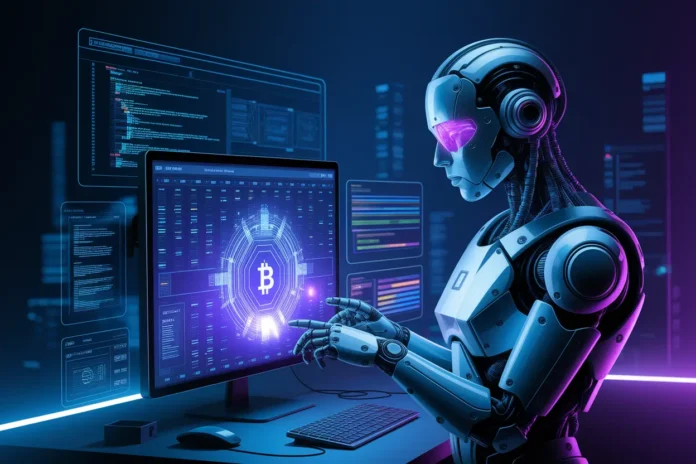 Illustration showing Breaking: New AI Tools That Simplify Smart Contract Coding in modern blockchain development environments