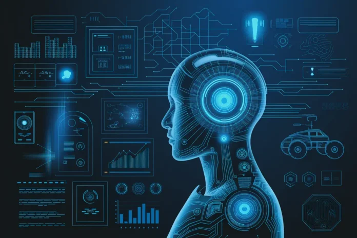 Artificial Intelligence concept illustrating machine learning and automation