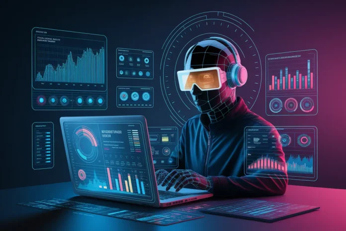 Illustration showing 10 Best AI Tools to Make Money Online in 2026 being used by a freelancer for content creation and automation