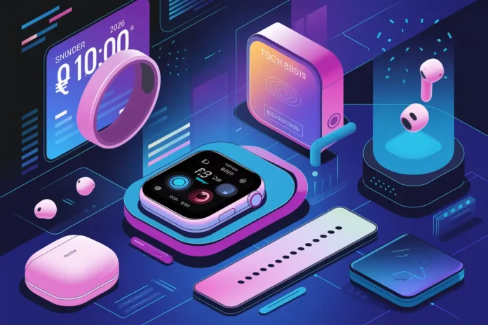 Top 10 Gadgets Under ₹10,000 Worth Buying in 2026 showing smartwatches, earbuds, and smart speakers