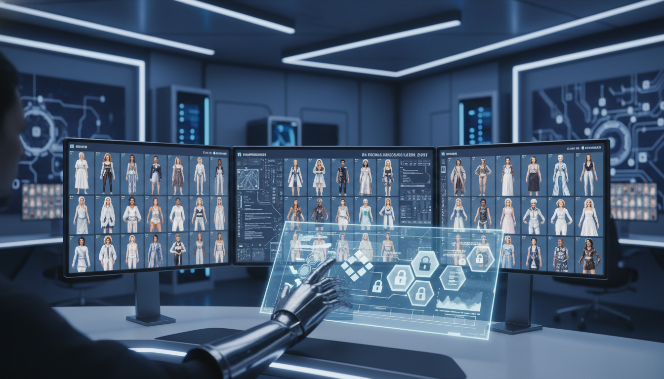 Managing digital assets and verifying authenticity for an ai vogue cover generator project.
