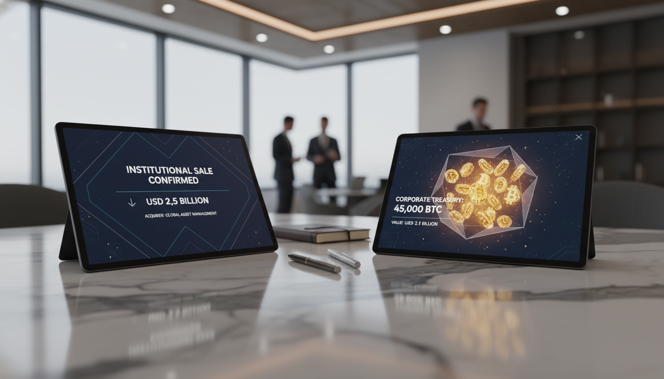 A professional representation of 21 Capital digital asset transactions and corporate treasury holdings on modern tablets.