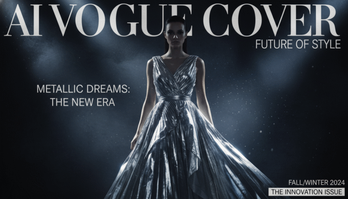 A professional editorial cover designed with an ai vogue cover generator.