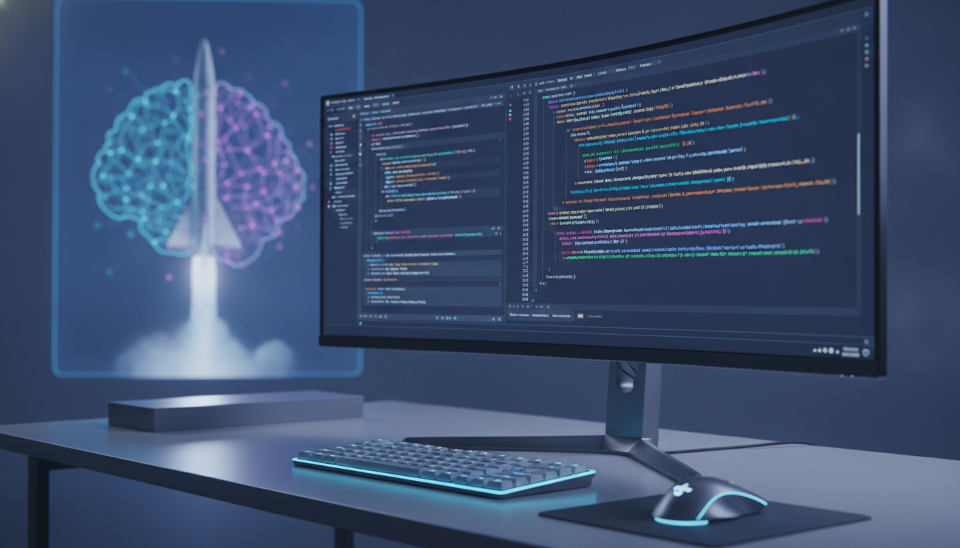 An advanced code editor interface demonstrating the technical boost from Elon Musk's SpaceX $SPCX to acquire AI coding startup Cursor for $60,000,000,000.
