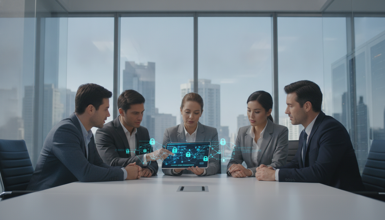 Enterprise developers working on a secure private blockchain network, demonstrating how NPCI unveils Drunix to support blockchain and tokenisation ecosystems.