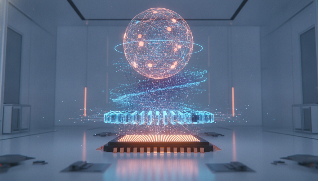 A conceptual visualization of the full-stack infrastructure powering OpenAI and Broadcom's LLM-optimized inference chip.