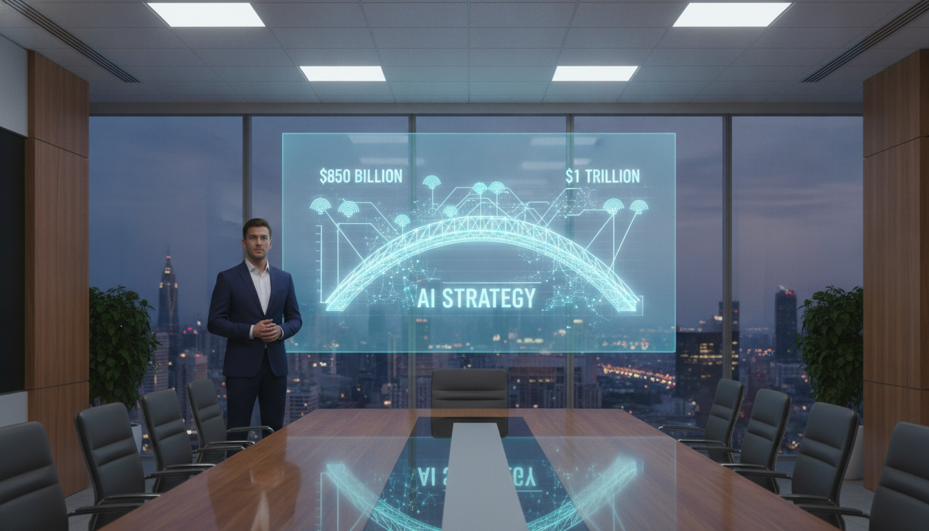 A financial chart in a modern boardroom illustrating the strategic growth plan needed for a successful OpenAI IPO valuation.