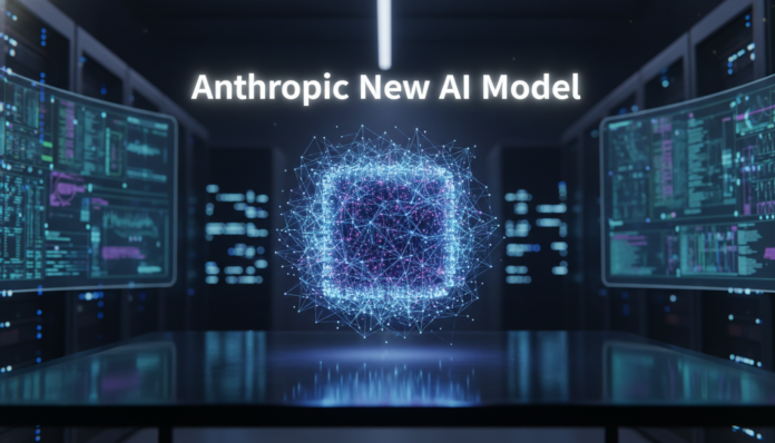 A futuristic holographic neural network core representing the moment Anthropic Released a New AI Model.