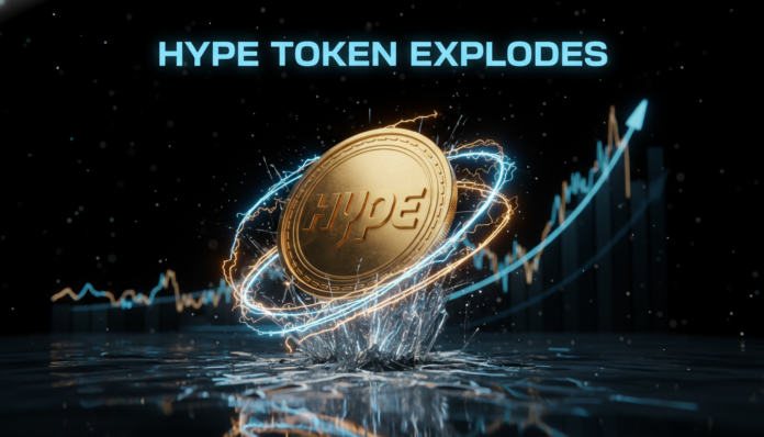 Visual representation of the Hyperliquid HYPE token hitting a new all-time high.