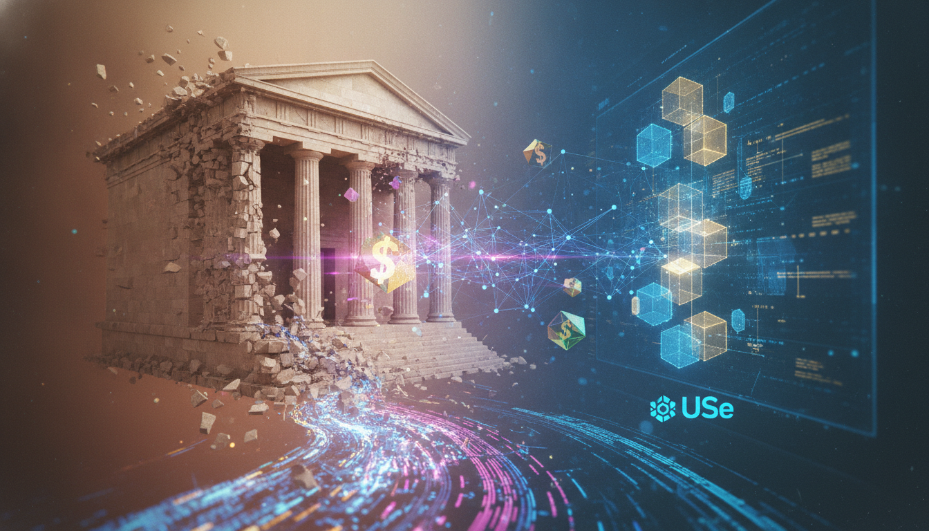 The convergence of traditional finance and DeFi platforms illustrating the utility of the synthetic dollar stablecoin USDe in peer-to-peer lending.