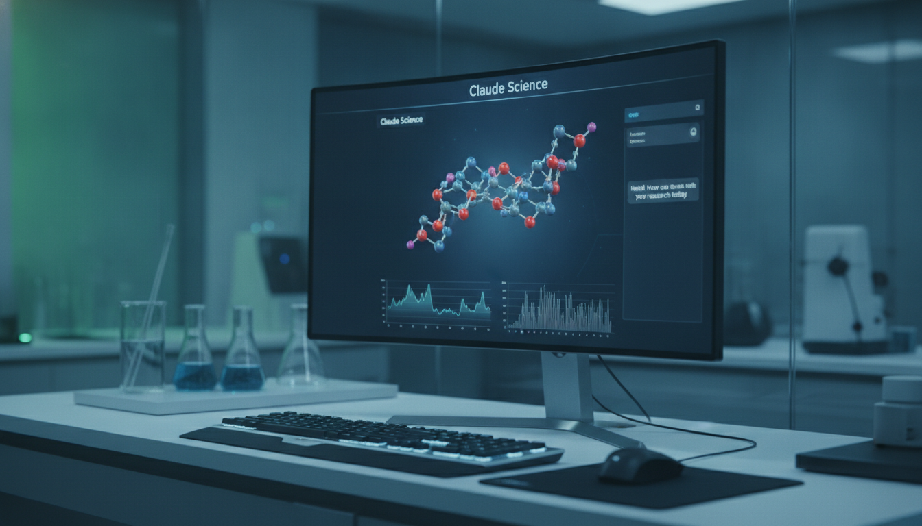 A high-tech scientific research workbench displaying advanced software applications, highlighting digital progress in the era of the Open USD stablecoin.