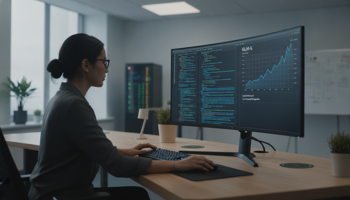 An engineer evaluating GLM-5, showing the sophisticated coding benchmarks of China's AI models.