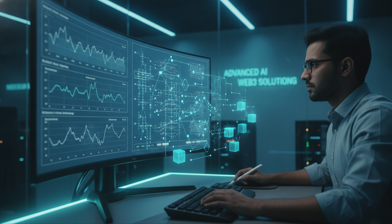 Software engineers at an IT company in Surat optimizing machine learning models and training artificial intelligence algorithms.
