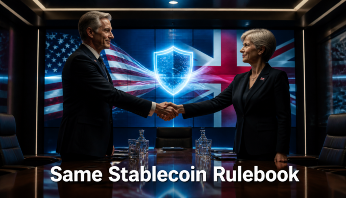 US and UK regulators shaking hands to establish the same stablecoin rulebook.
