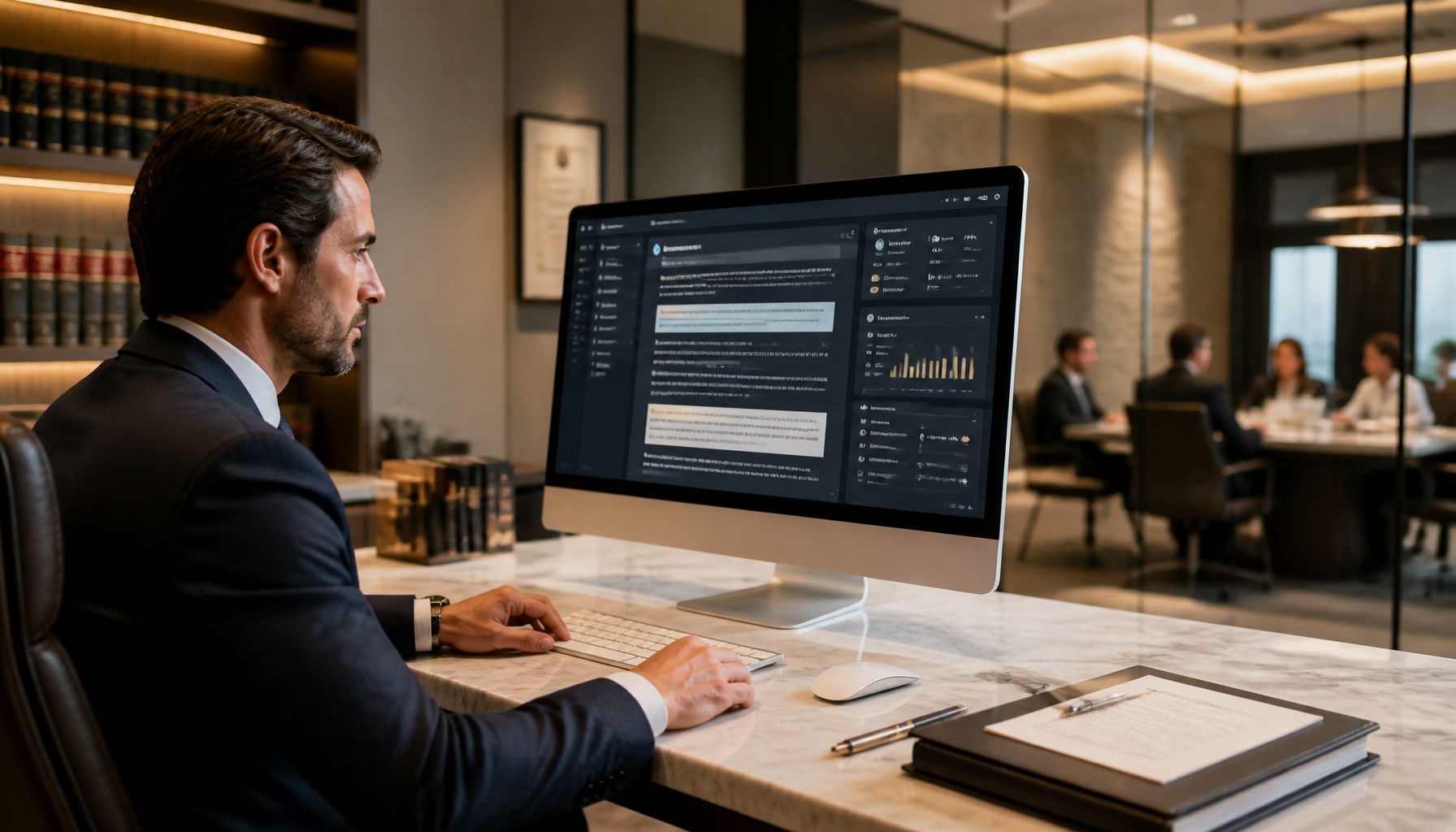 An advanced AI-powered legal document review system illustrating specialized enterprise software, contextualized within the Anthropic $30 Trillion Market discussion.
